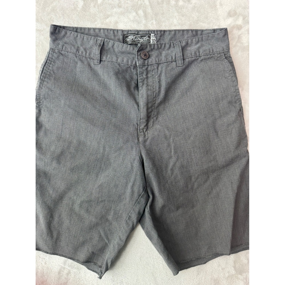 Retrofit Mens Charcoal Grey Heathered Flat Front Chino Shorts Size 30 1454